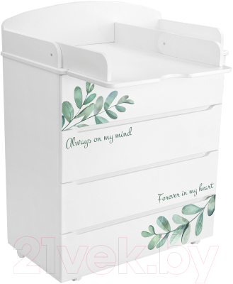 Комод пеленальный INDIGO Green Line с узким пеленальным столиком