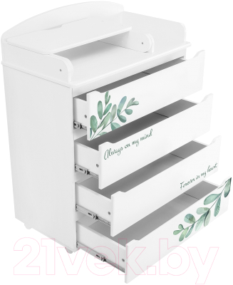 Комод пеленальный INDIGO Green Line с узким пеленальным столиком