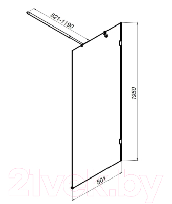 Душевая стенка AM.PM X-Joy 80x195 / W94WI-80-F1-MTE