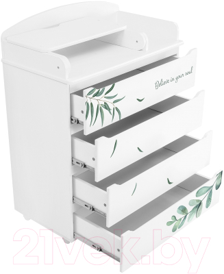 Комод пеленальный INDIGO Green Line с узким пеленальным столиком