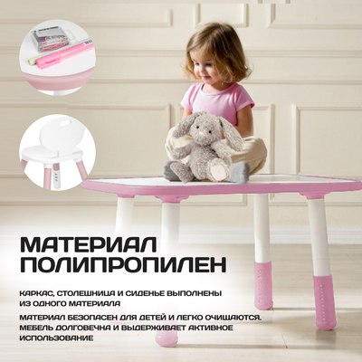 Комплект мебели с детским столом NINO Standart BS-8832P (розовый)