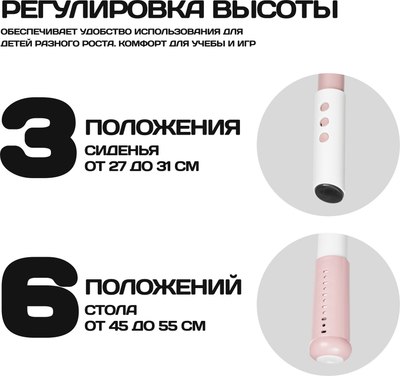 Комплект мебели с детским столом NINO Standart BS-8832P (розовый)