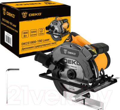 Дисковая пила Deko DKCS1800-190 Laser / 083-1011 - фото