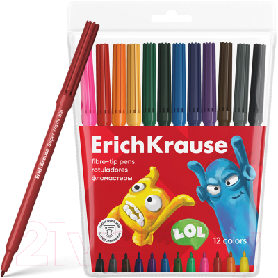 Фломастеры Erich Krause Jolly Friends Super Washable / 61831 - фото