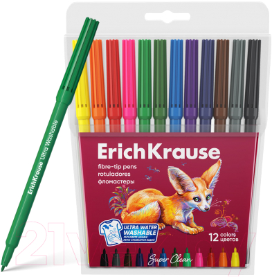 Фломастеры Erich Krause Safari Ultra Washable / 61836 - фото