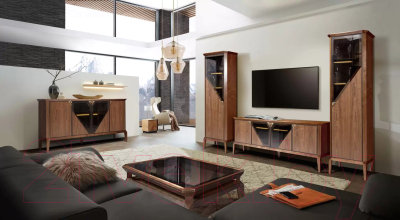 Шкаф с витриной Гомельдрев ГМ 1472Е Береза