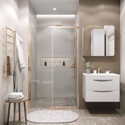 Душевая дверь Grossman Pragma 110x195 / 100.K33.03.110.32.00 (золото сатин/стекло прозрачное)