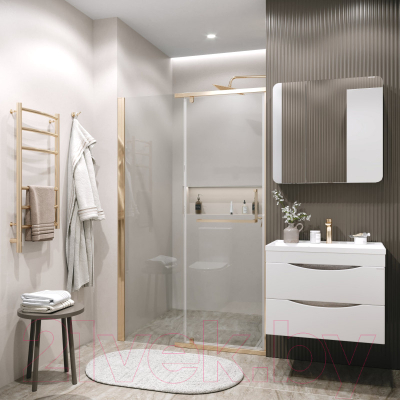 Душевая дверь Grossman Pragma 110x195 / 100.K33.03.110.32.00 (золото сатин/стекло прозрачное)