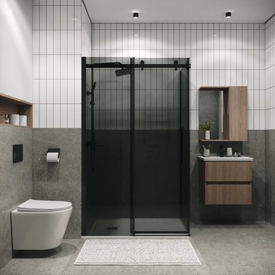 Душевая стенка Grossman Classic 90x195 / 200.K33.04.90.21.10 (черный матовый/стекло тонированное)