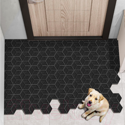 Коврик грязезащитный Shahintex Практик Соты антискользящий 80x120 / 846825