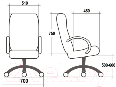 Кресло офисное Деловая обстановка Гермес Стандарт (кожа люкс/бордовый)