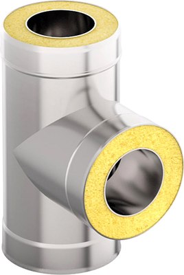 Тройник для дымохода Гефест Сталь 90 180х260, AISI 430/430 0.8мм/0.5мм (К) 440мм - фото