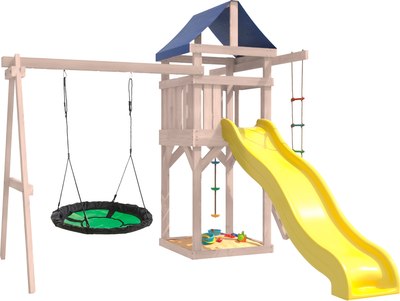 Игровой комплекс National Tree Company С зелеными качелями гнездо Свиби IgroWoods / ДНП-4 - фото