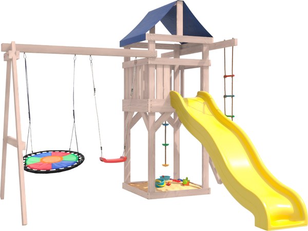 Игровой комплекс National Tree Company С качелями лодочка и гнездом Свиби IgroWoods / ДНП-8 - фото