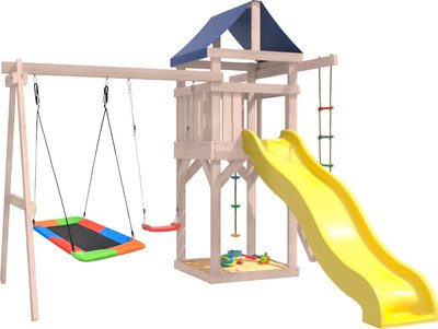 Игровой комплекс National Tree Company С качелями лодочка и прямоугольным гнездом Лодка IgroWoods/ДНП-9 - фото