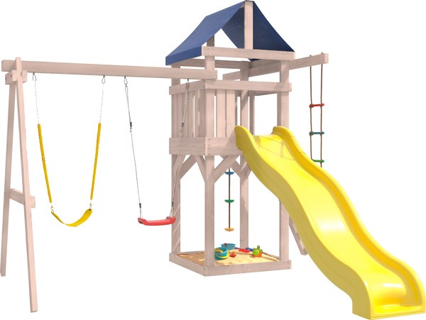 Игровой комплекс National Tree Company С гибкими качелями в желтом цвете и лодочкой IgroWoods / ДНП-11  - фото