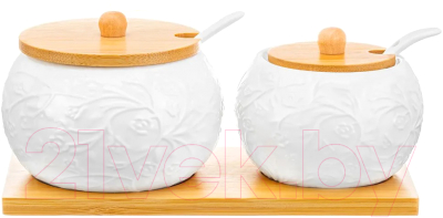 Набор емкостей для хранения Elan Gallery Веточки-цветочки / 950299 - фото