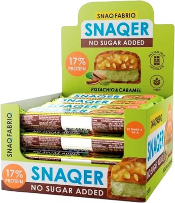 Набор протеиновых батончиков Snaq Fabriq Snaqer Фисташка и карамель - фото