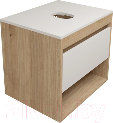 Тумба под умывальник Teymi Ritta 55 / T60519 (дуб эврика/белый матовый) - фото