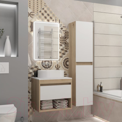 Тумба под умывальник Teymi Ritta 55 / T60519 (дуб эврика/белый матовый)