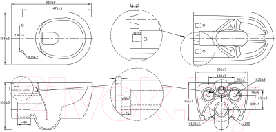 Унитаз подвесной SSWW CT2039V-B