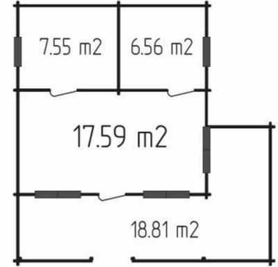 Дачный дом ДомБелКом ДС-4 6.0x6.0
