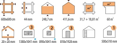 Дачный дом ДомБелКом ДС-4 6.0x6.0
