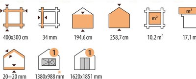 Дачный дом ДомБелКом ДС-18 4.0x3.0