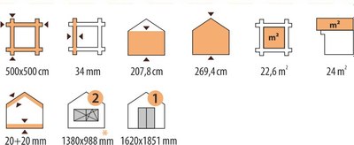 Дачный дом ДомБелКом ДС-21 5.0x5.0