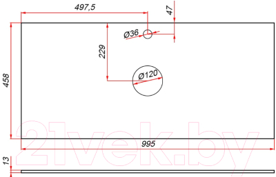 Тумба под умывальник ЗОВ Дион 100 / D100LAFM7015MKV5-KP13W