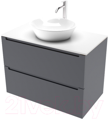 Тумба под умывальник ЗОВ Дион 80 / D80LAFM7015MKV5-KP13W - фото