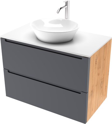 Тумба под умывальник ЗОВ Дион 80 / D80LHO0M7015МKV5-KP13W - фото