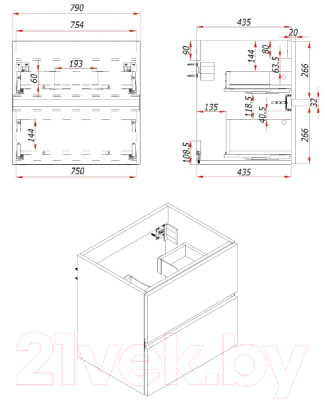 Тумба с умывальником ЗОВ Лира 80 / L80MW0MWGVA-OL80