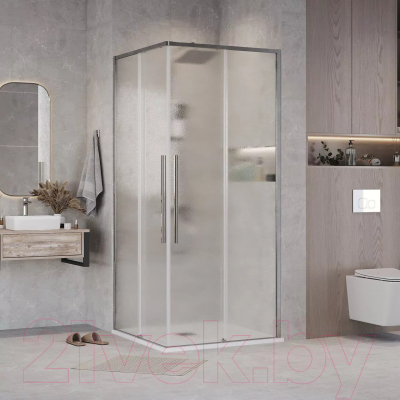 Душевой уголок Grossman Galaxy 80x80x195 / 300.K33.01.8080.10.02 (хром/шиншилла стекло)