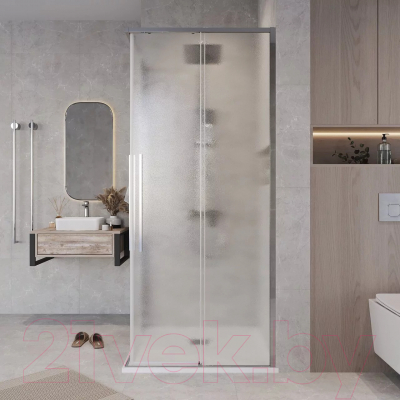 Душевой уголок Grossman Galaxy 80x80x195 / 300.K33.01.8080.10.02 (хром/шиншилла стекло)