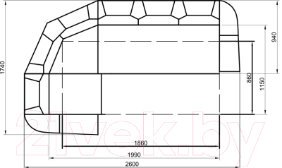 Диван угловой Lama мебель Андромеда М правый