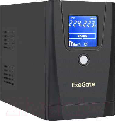 ИБП ExeGate SpecialPro Smart LLB-1000.LCD.AVR.1SH.2C13.RJ.USB (EX292788RUS) - фото