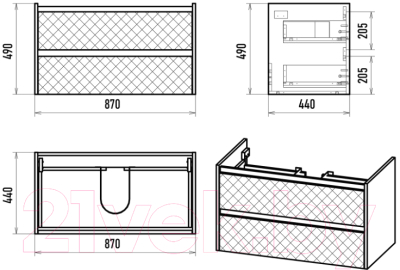 Тумба под умывальник Brevita Chester 90 / CHE-09090-49502Я