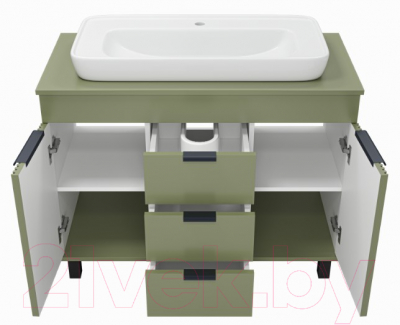 Тумба под умывальник Brevita Enfida 100 / ENF-06100-0843Я (зеленый матовый)