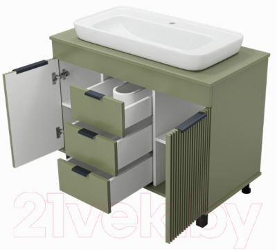 Тумба под умывальник Brevita Enfida 100 / ENF-06100-0843Я (зеленый матовый)