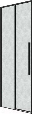 Душевая дверь Grossman Galaxy 90x195 / 1/2.K33.01.90.21.02 (черный матовый/шиншилла стекло) - фото