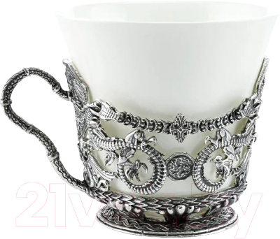 Чашка Кольчугинский мельхиор Дракон / КМ2407ЧШ06 - фото