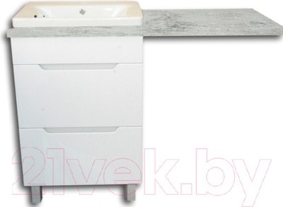 Тумба с умывальником Гамма Р23оФ8-У55 Софт-13055 со столешницей - фото