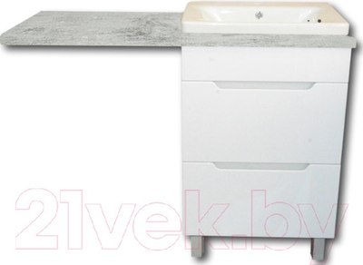 Тумба с умывальником Гамма Р23оФ8-У55 Софт-13055 со столешницей - фото