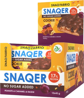 Набор протеинового печенья Snaq Fabriq Арахис, изюм и карамель - фото