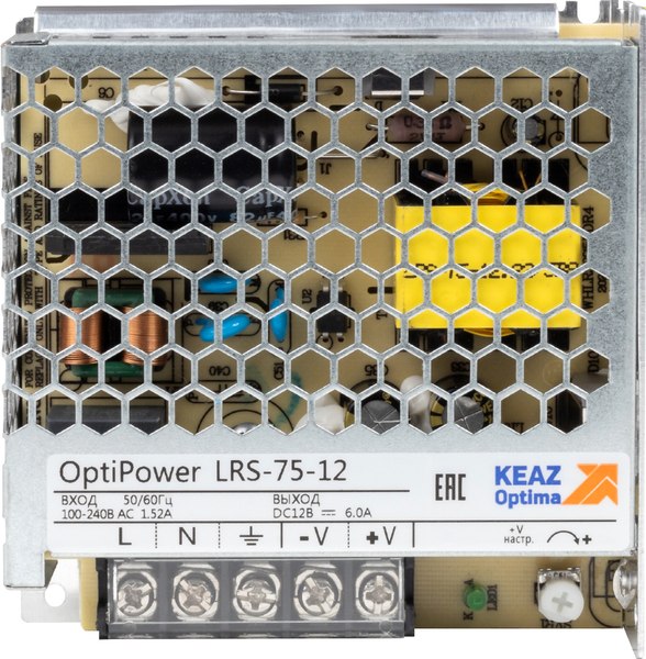 Блок питания для светодиодной ленты КЭАЗ OptiPower LRS 75-12 6A / 328876 - фото