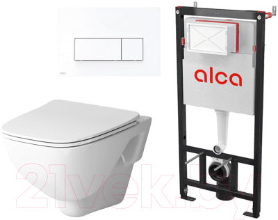 Унитаз подвесной с инсталляцией AM.PM X-Joy C851701SC + Alcadrain AM101/1120-4:1 RU + M570 - фото