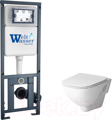 Унитаз подвесной с инсталляцией AM.PM X-Joy C851701SC + WeltWasser Marberg 410 - фото