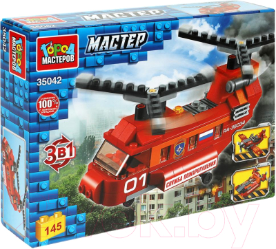Конструктор Город мастеров Пожарный вертолет / 35042-ZH