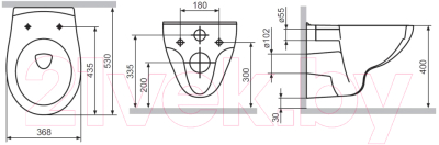Унитаз подвесной с инсталляцией Damixa Elder DX17c1700SC + GROHE Rapid SL 38772001